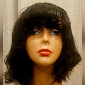 Stylish Bob Black Wig With Fringes